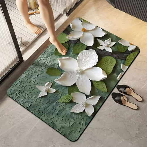 Floral Design Bath Mat