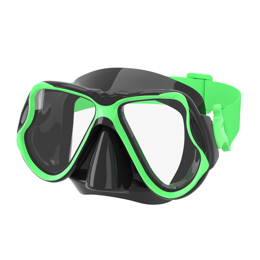 High-quality diving mask with flexible silicone rim and wide field of view Bowlift