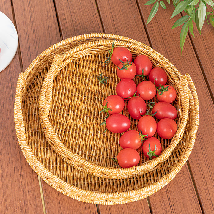 Ladies Round Serving Rack Made of Braided Material Bowlift