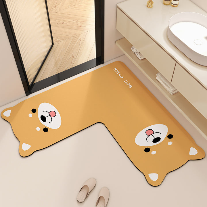 Playful Cartoon-Themed Bathroom Mat