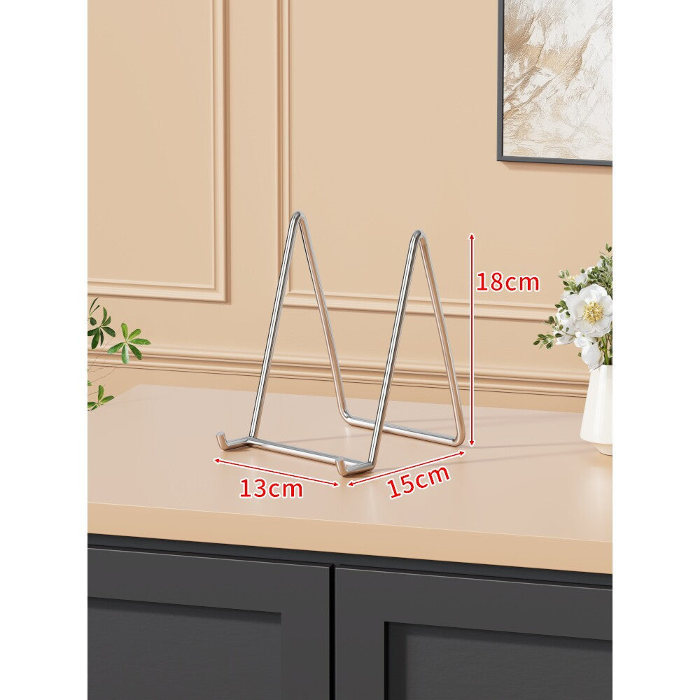 Adjustable Stainless Steel A-Frame Display Stand for Plates Tablets and Books