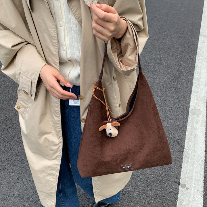 Premium Suede Slouchy Tote Bag Bowlift