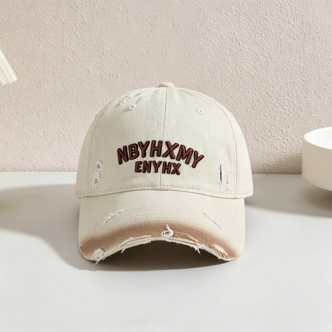Men's Casual Distressed Textured Baseball Cap Bowlift