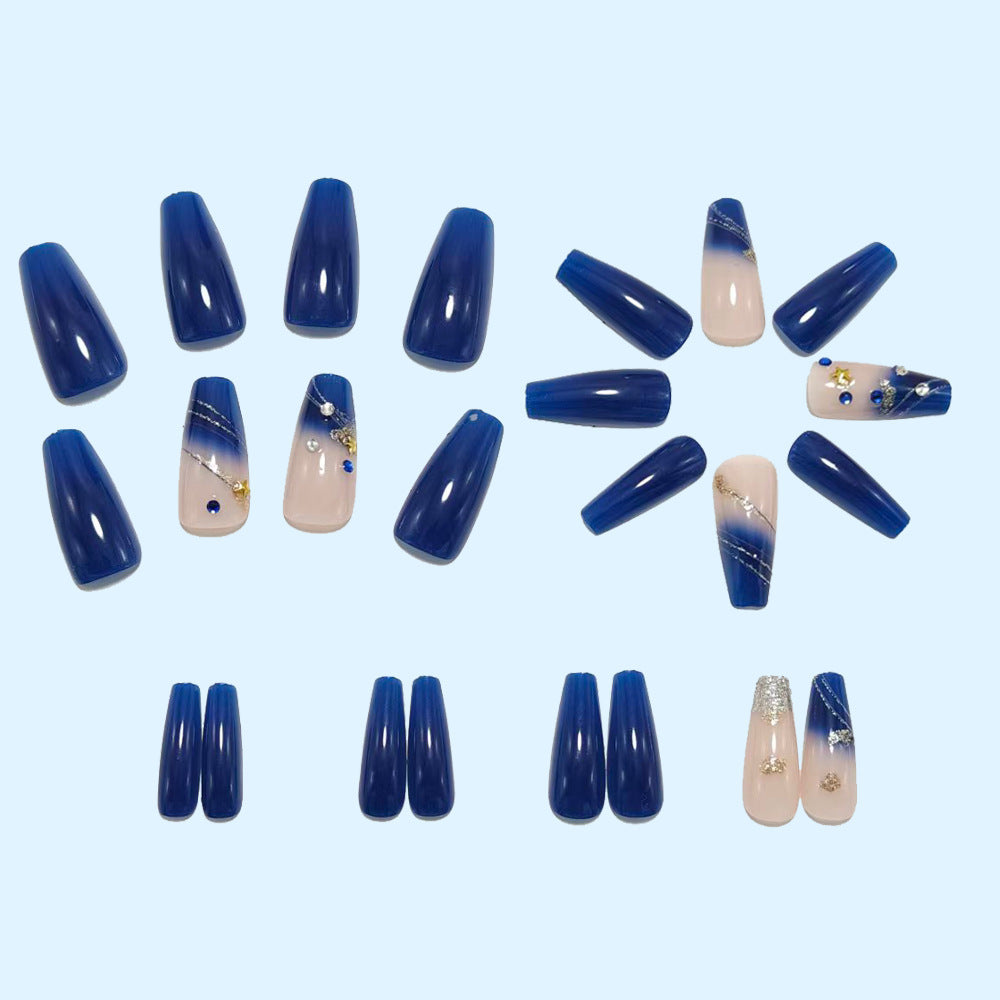 Artificial nails in luxurious ombre design with glitter accents Bowlift