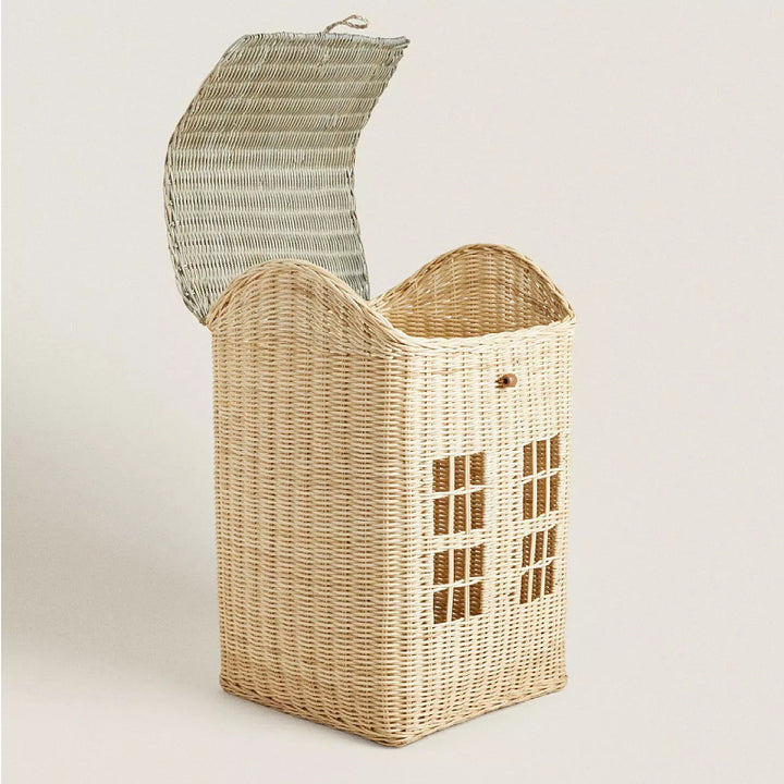 Decorative Woven House-Shaped Storage Basket Bowlift