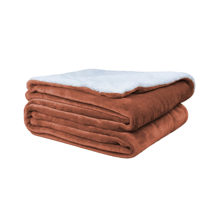 Dual-Sided Plush Throw Blanket Dog Bed