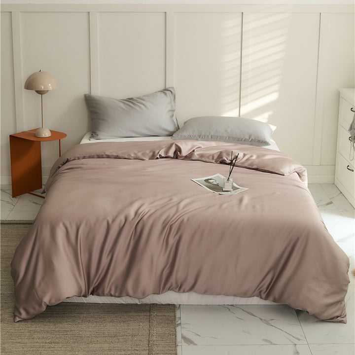 Luxurious Breathable Silk Duvet Cover Set With Hidden Zipper And Wrinkle Resistant Finish