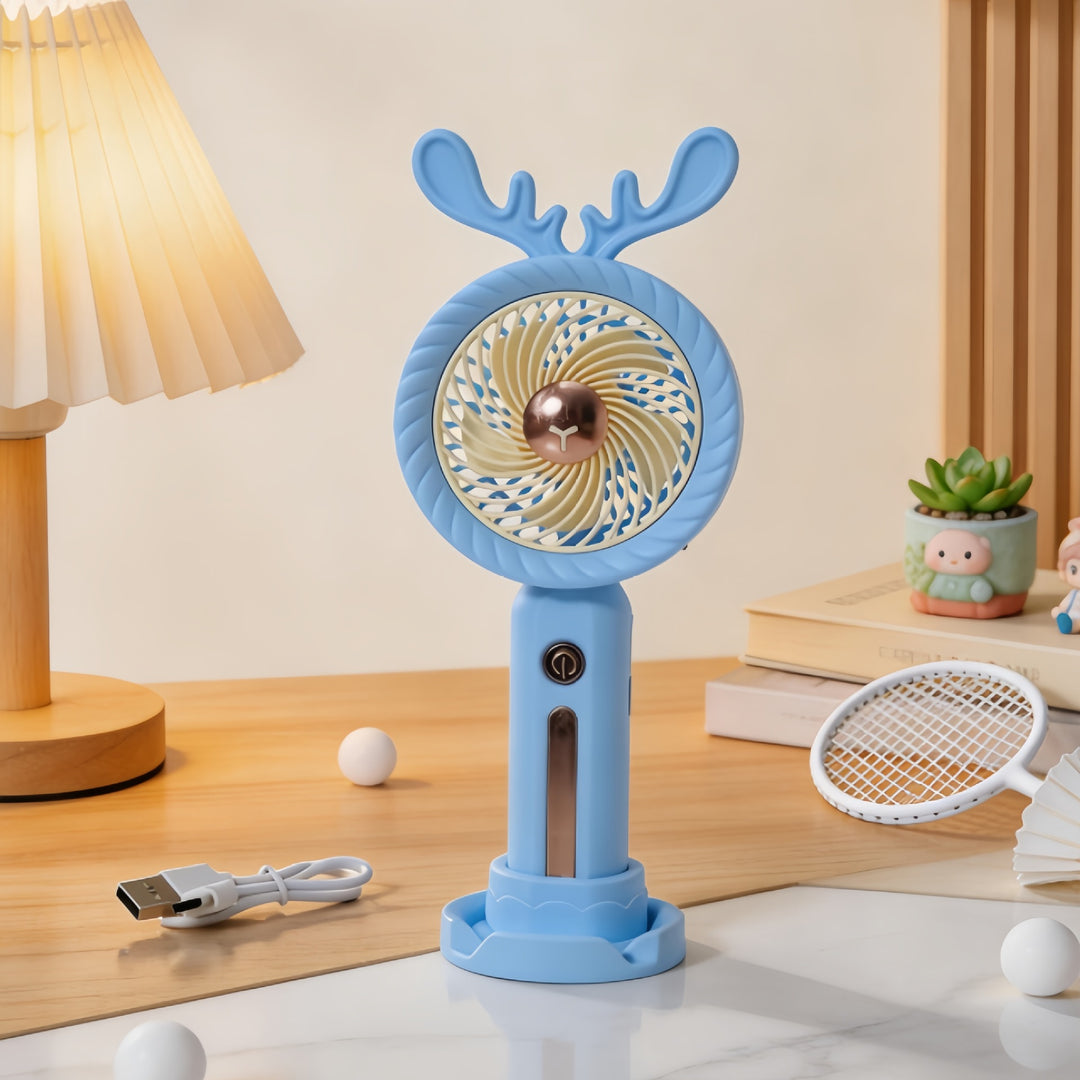 Ladies portable handheld fan with innovative antler design Bowlift