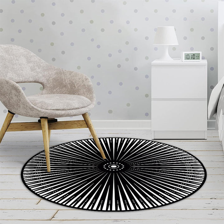 Floral Patterned Round Area Rug Bowlift