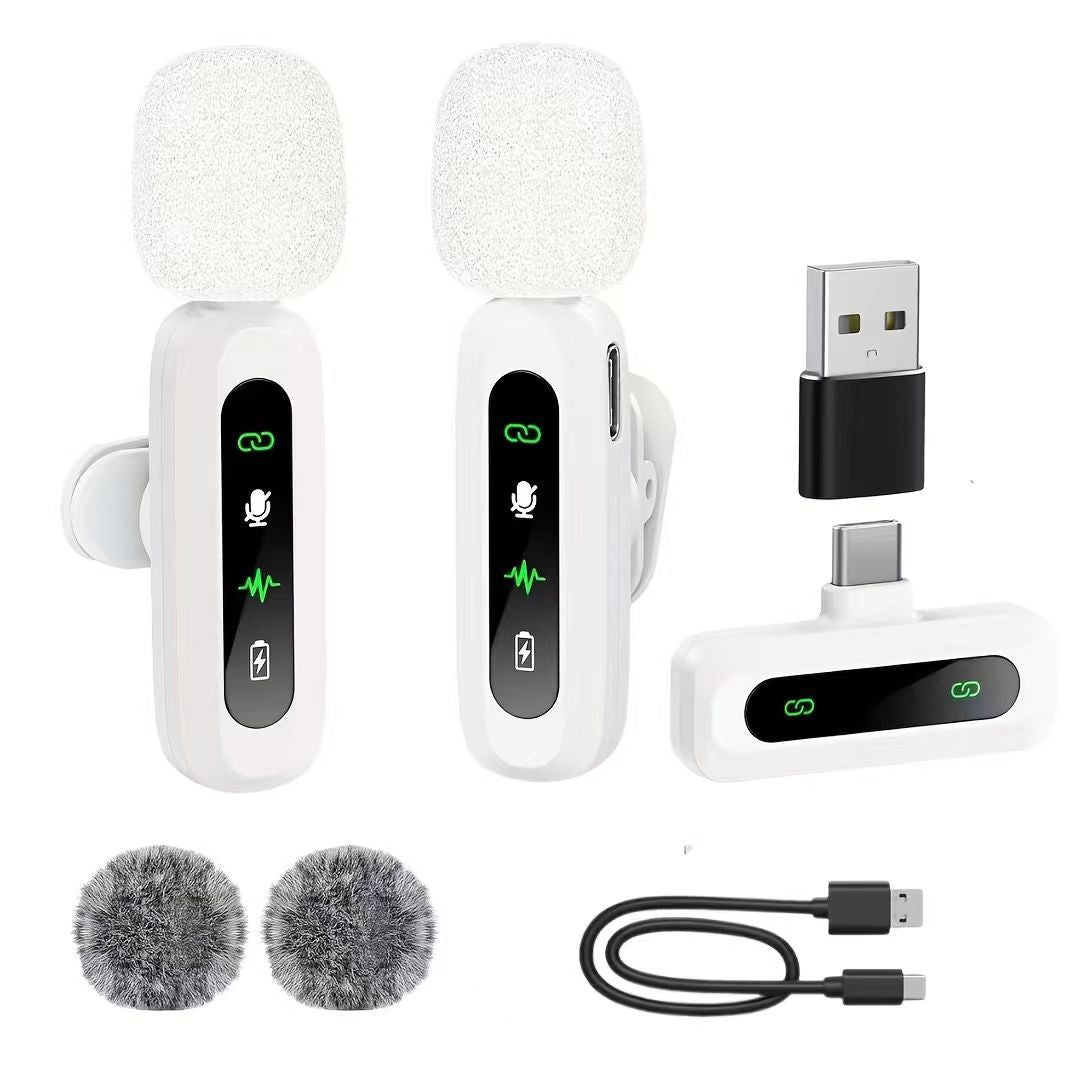 Wireless Lavalier Microphone with High-Sensitivity Audio Recording Bowlift