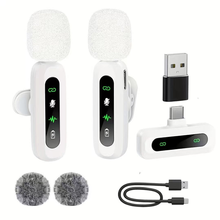 Wireless Lavalier Microphone with High-Sensitivity Audio Recording Bowlift