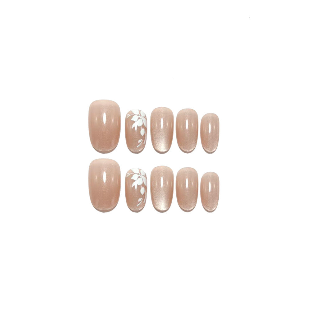 Artificial nails with elegant flower decoration Bowlift