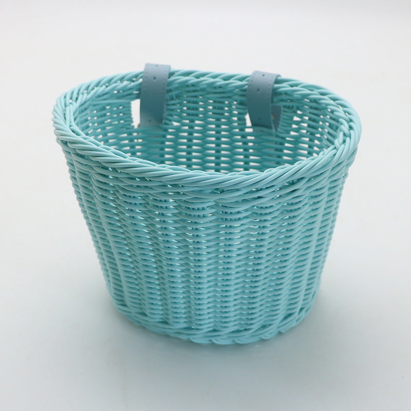 Decorative Woven Storage Basket with Leather Handles Bowlift