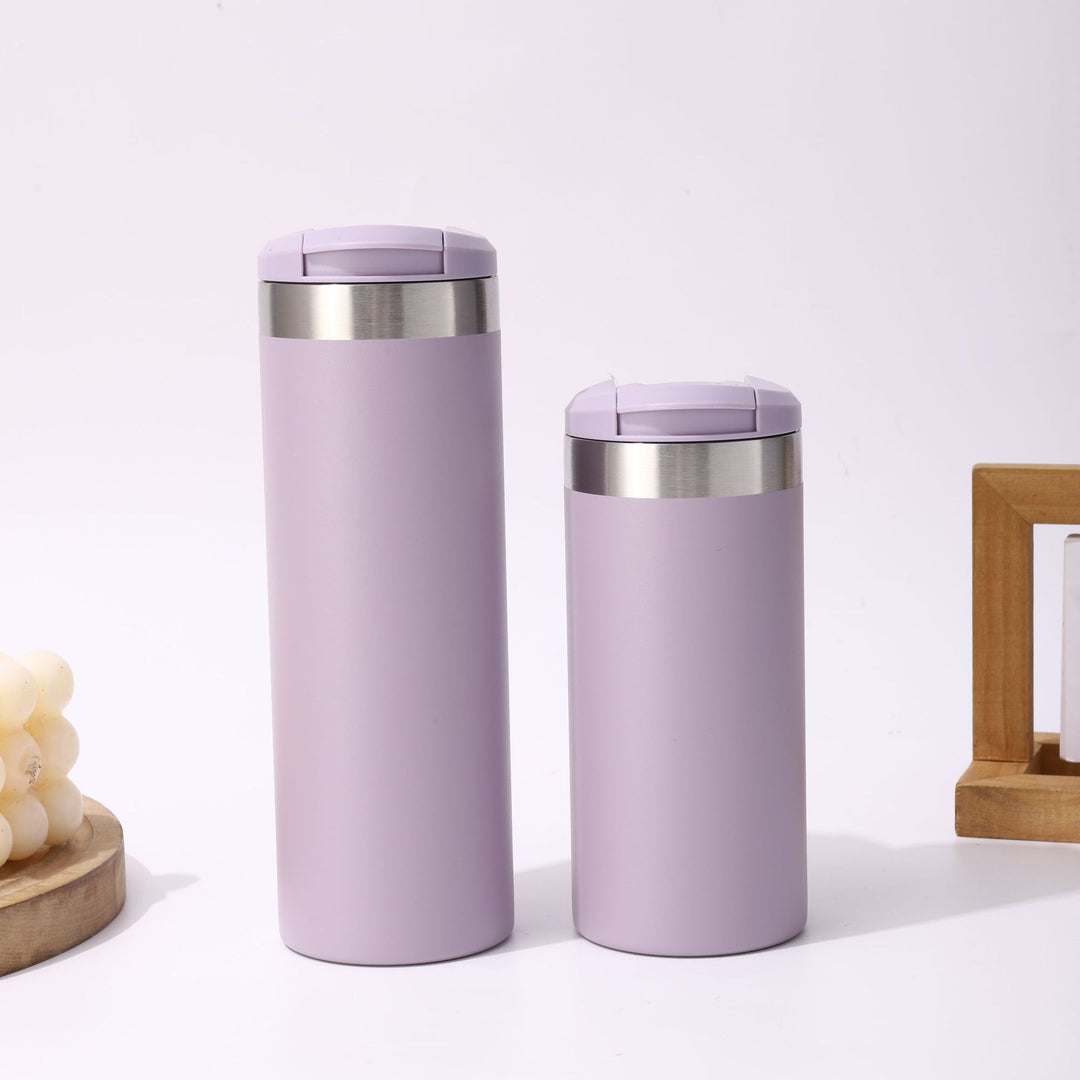 Insulated Stainless Steel Travel Tumbler With Flip Lid And Vacuum Double Wall