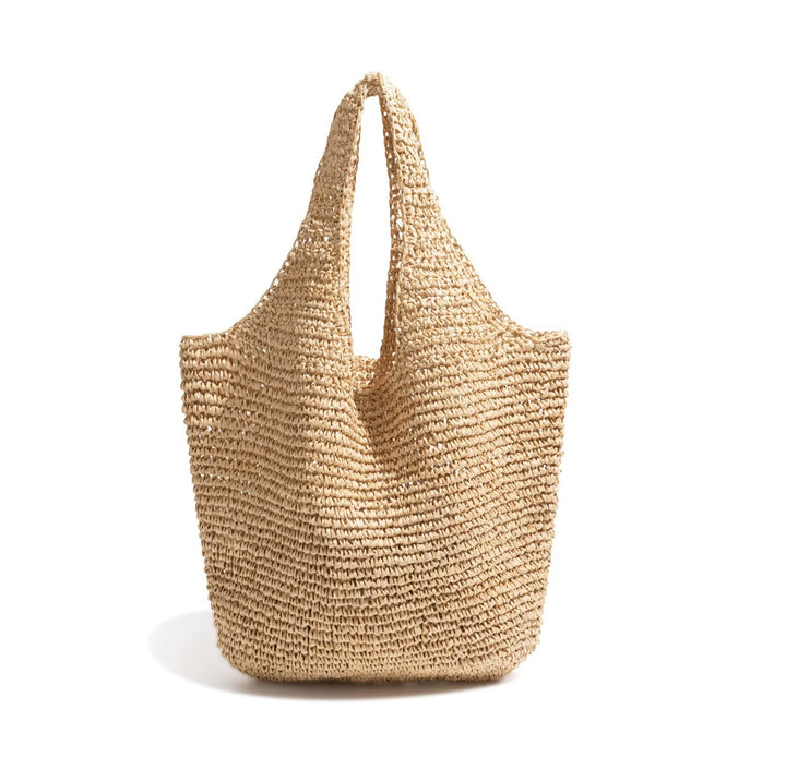 Handmade straw bag with practical interior Bowlift