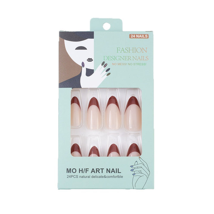 Artificial nails with elegant French tips design Bowlift