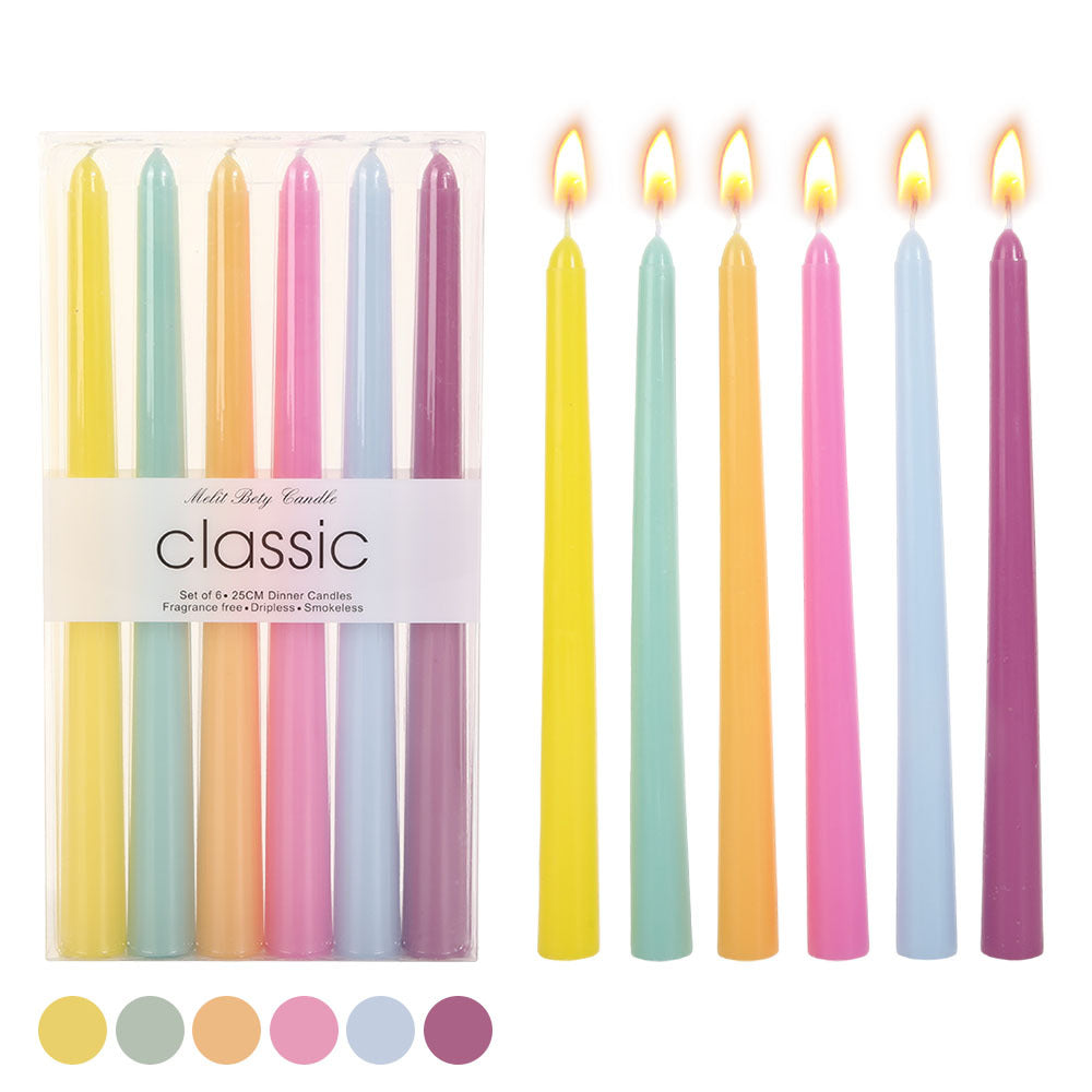 Pastel tapered dinner candles Bowlift