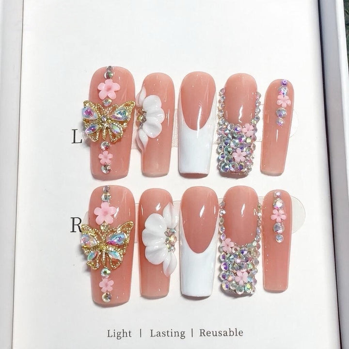 Exquisite 3D Floral Nail Art Tips