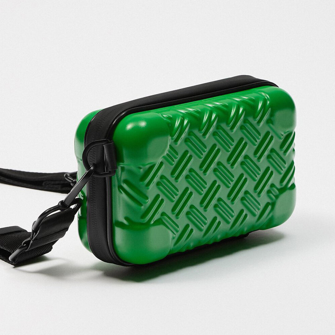 Unisex Textured Hard Shell Crossbody Bag Bowlift