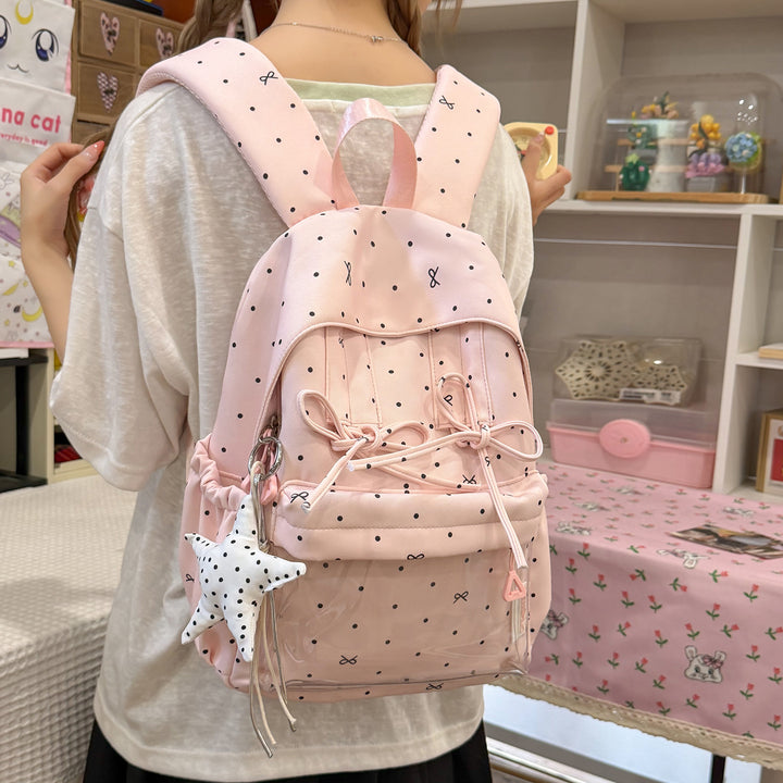 Stylish Polka Dot Pattern Backpack Bowlift