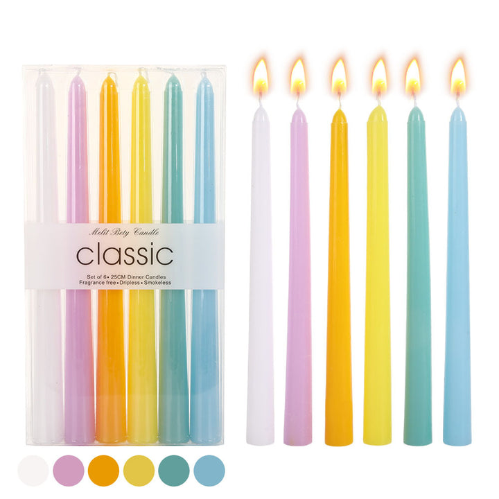 Pastel tapered dinner candles Bowlift