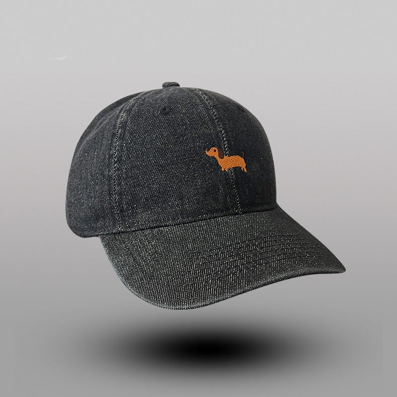 Women's Casual Embroidered Dog Theme Baseball Cap Bowlift