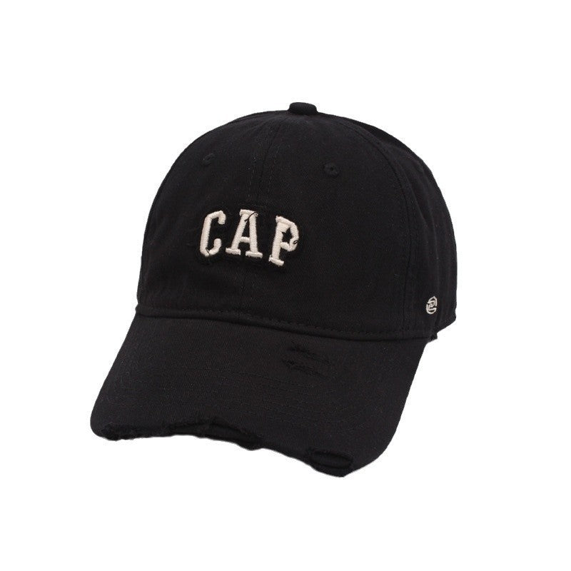 Women's Distressed Cotton Baseball Cap Bowlift
