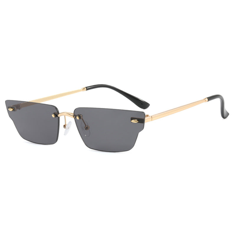 Women's geometric sunglasses with delicate frame and transparent lenses Bowlift