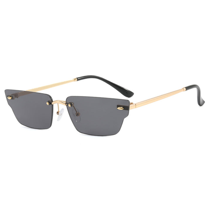 Women's geometric sunglasses with delicate frame and transparent lenses Bowlift