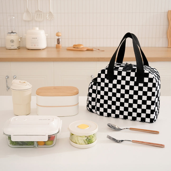Insulated Lunch Tote with Beverage Holder Bowlift