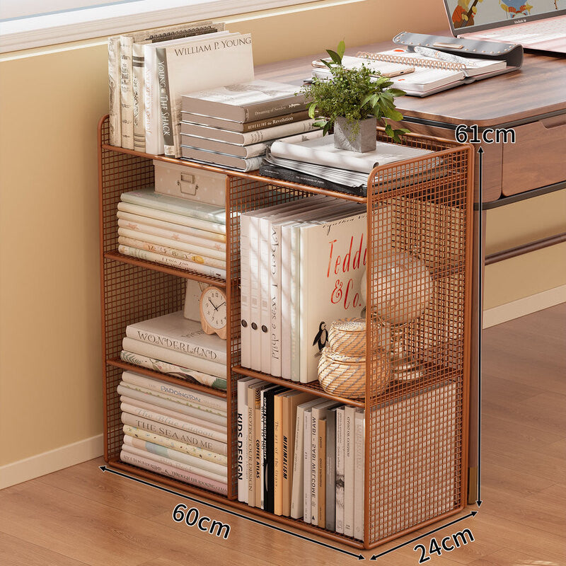 Modern Wire Mesh Bookshelf Organizer Bowlift