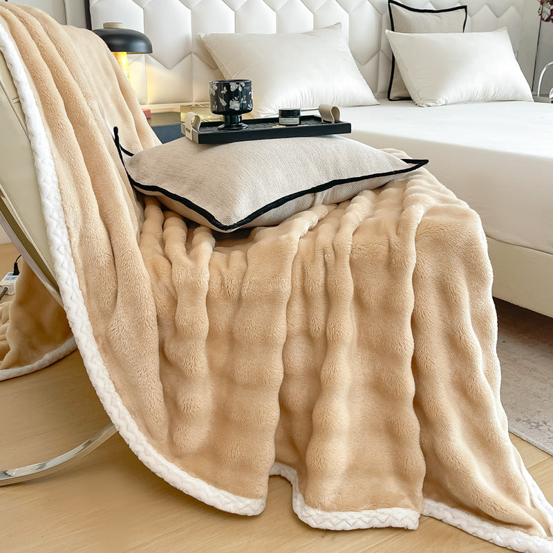 Plush Faux Fur Throw Blanket Bowlift