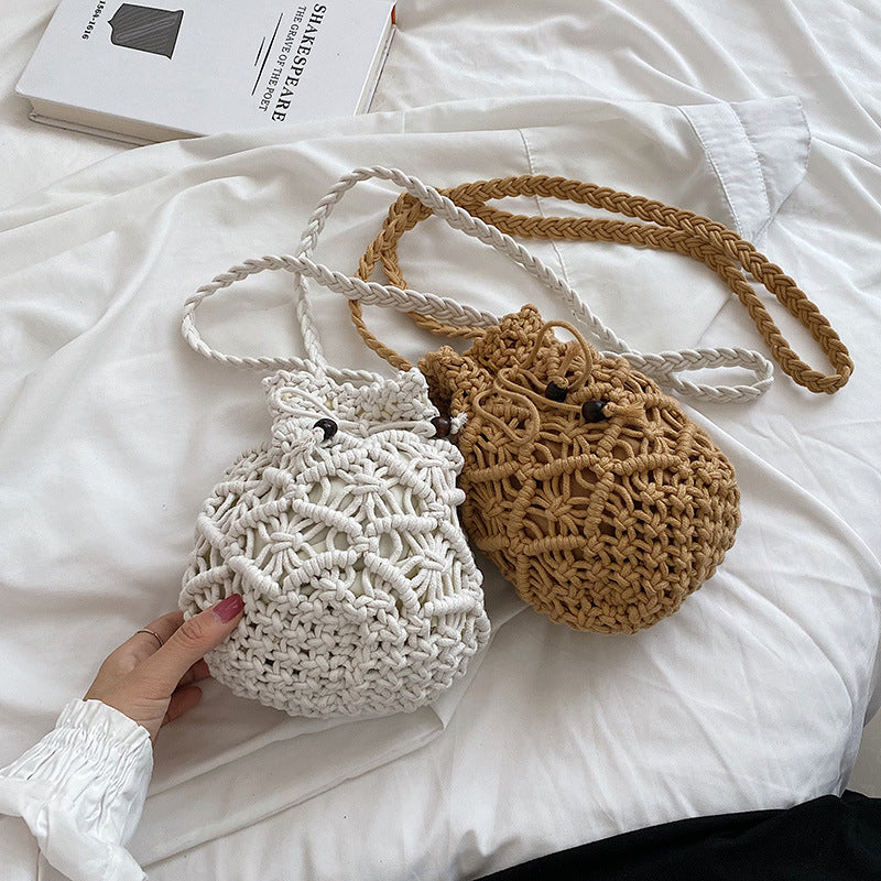 Hand-knit Macrame Shoulder Bag Bowlift