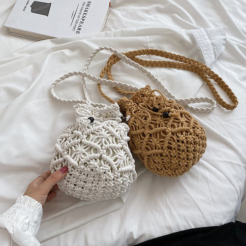 Hand-knit Macrame Shoulder Bag Bowlift