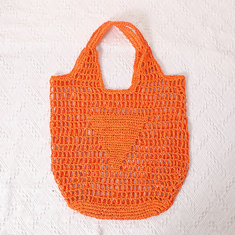 Coarse crochet bag with large handles Bowlift