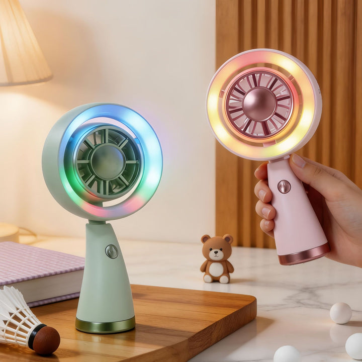 Ladies portable fan with LED light Bowlift