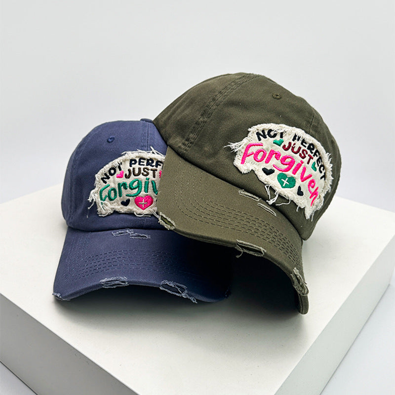 Women's Distressed Cotton Inspirational Baseball Cap Bowlift