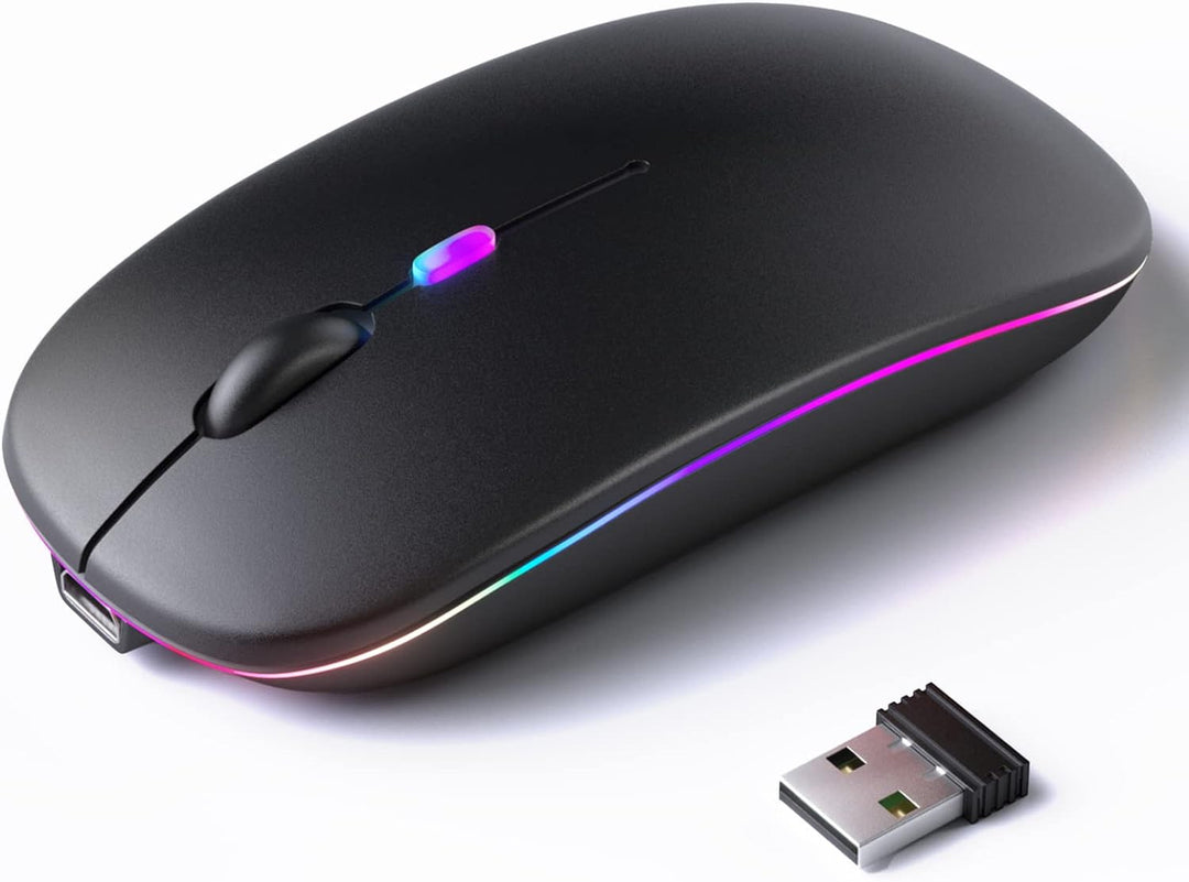 Ergonomic Wireless Gaming Mouse with RGB Lights Bowlift