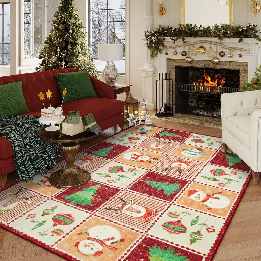 BowLift | Christmas Rug - Crystal Velvet Living Room Bedroom Non-Slip And Stain-Resistant Rug