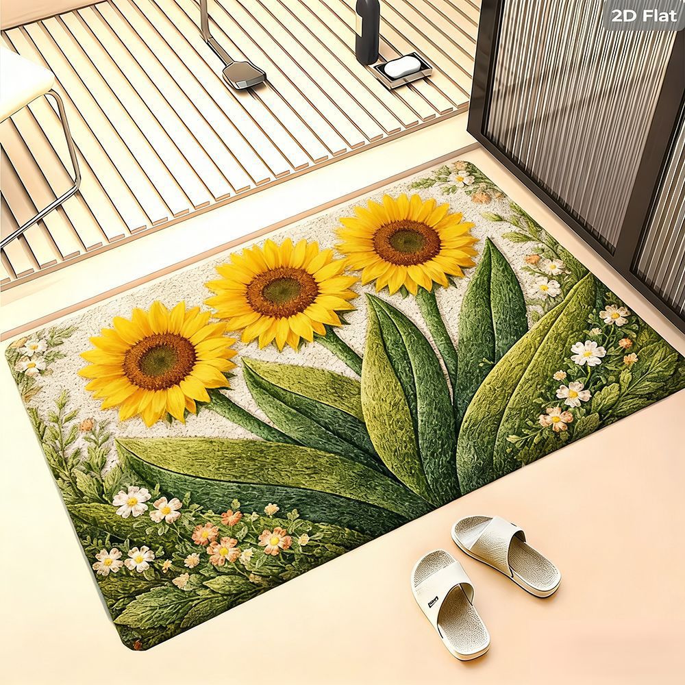 Floral Design Bath Mat Bowlift