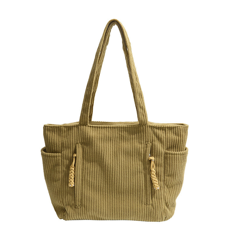 Corduroy Multi-Pocket Tote Bag Bowlift