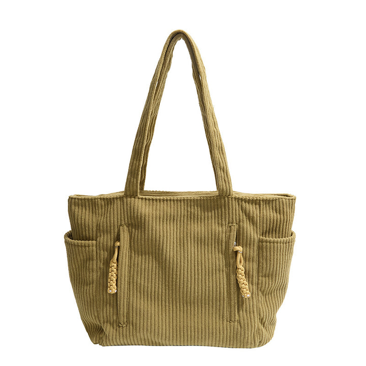 Corduroy Multi-Pocket Tote Bag Bowlift