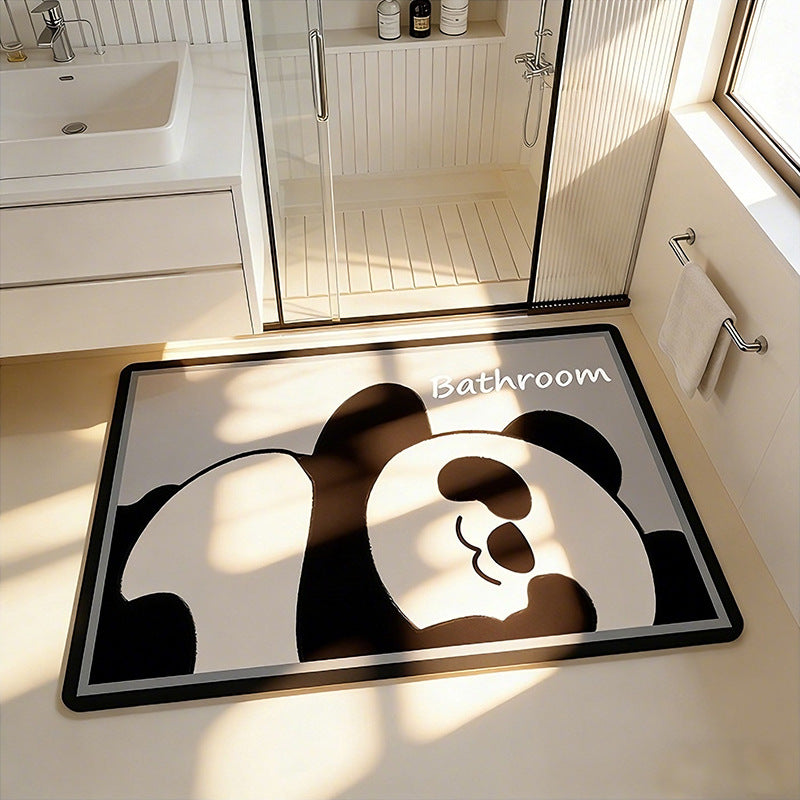 Cute Cartoon Bear-Themed Bath Mat Bowlift