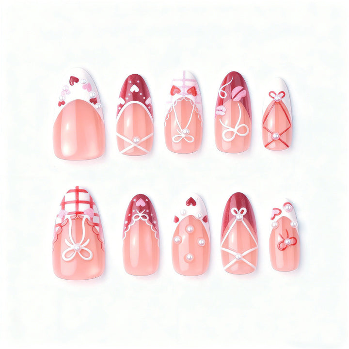 Decorative artificial nails in romantic design Bowlift