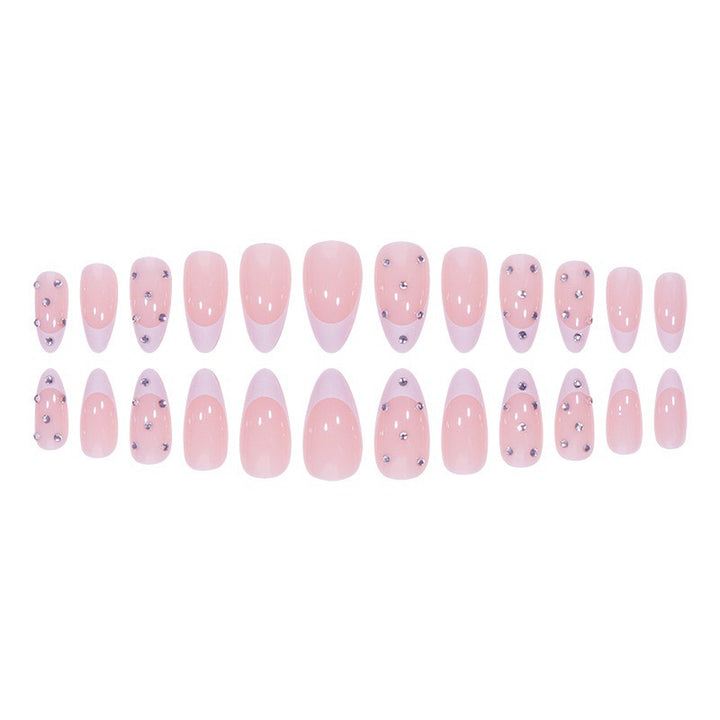 Elegant Artificial Nail Tips in Glamorous French Design Bowlift