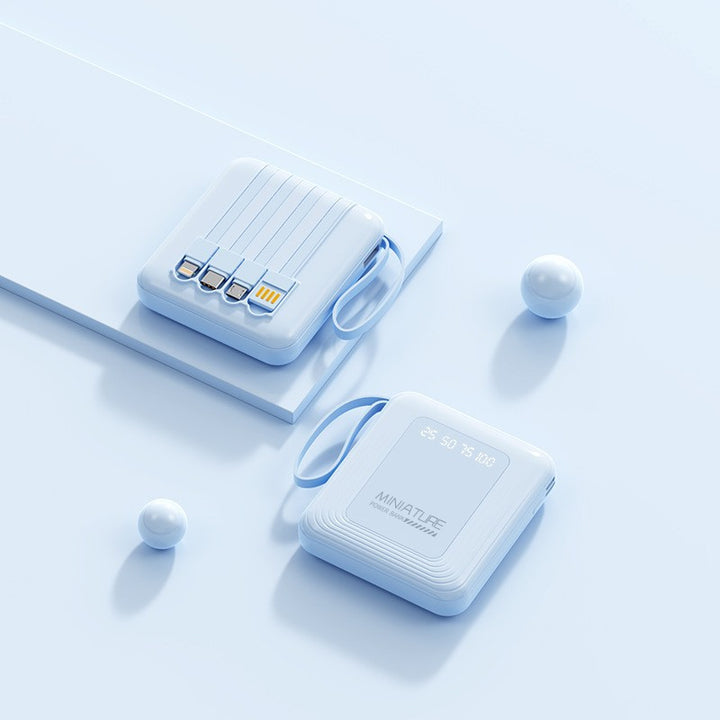 Slim Powerbank with Integrated Cables Bowlift