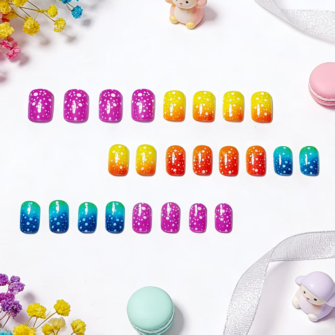 Vibrant Gradient Nail Art Bowlift