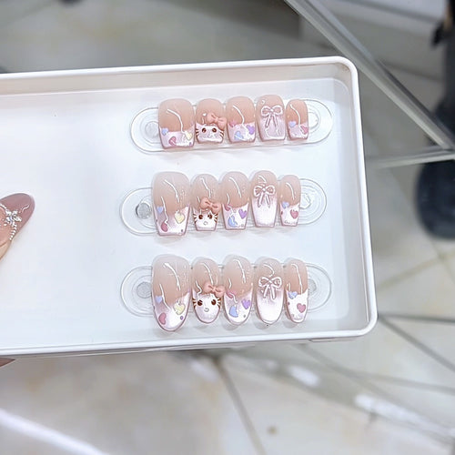 Themed Decorative Press-On Nail Set Bowlift