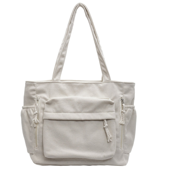Textured Multi-Pocket Tote Bag Bowlift