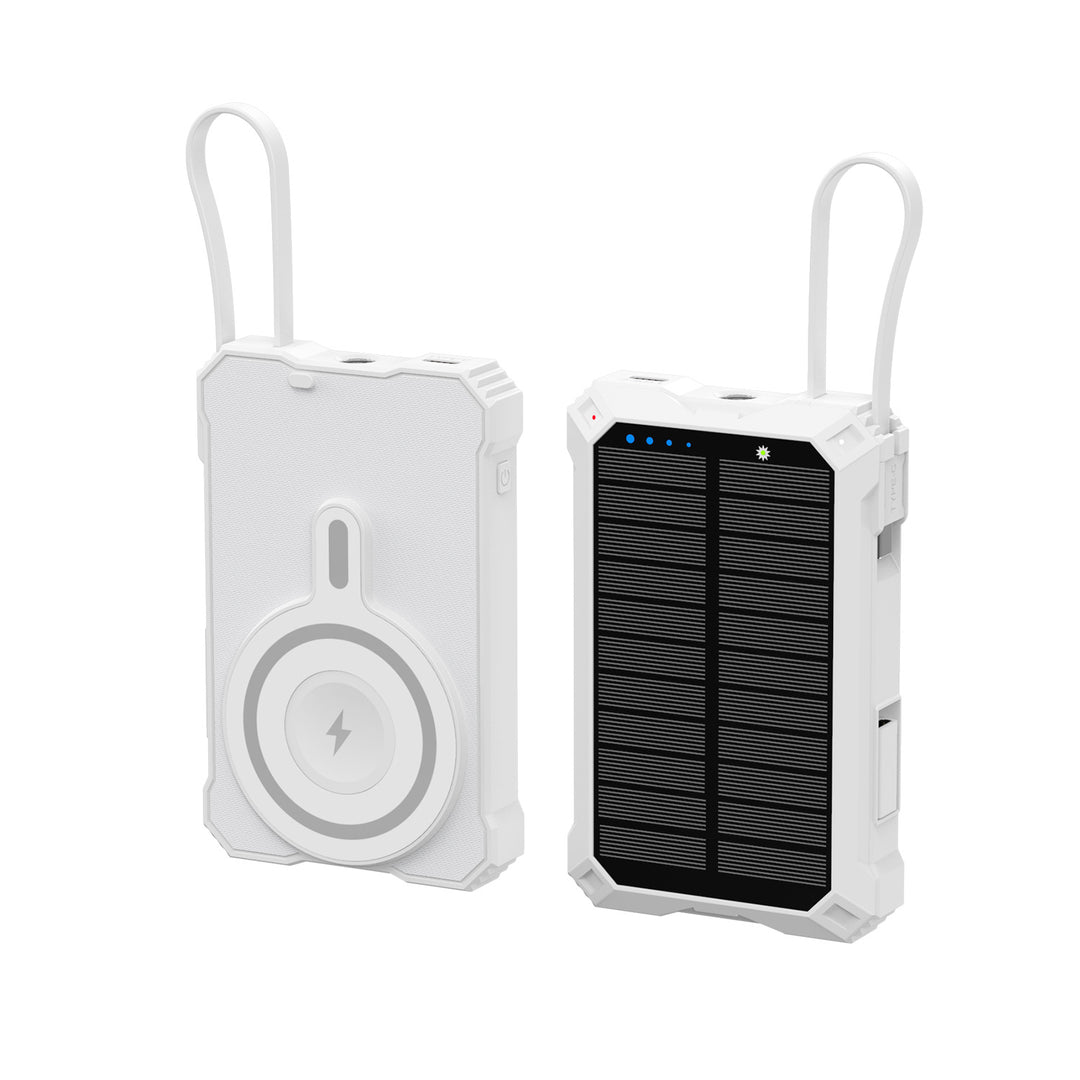 Solar-powered power bank with wireless charger Bowlift